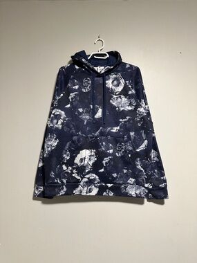 Nike Navy and White Therma-Fit Hooded Pullover
